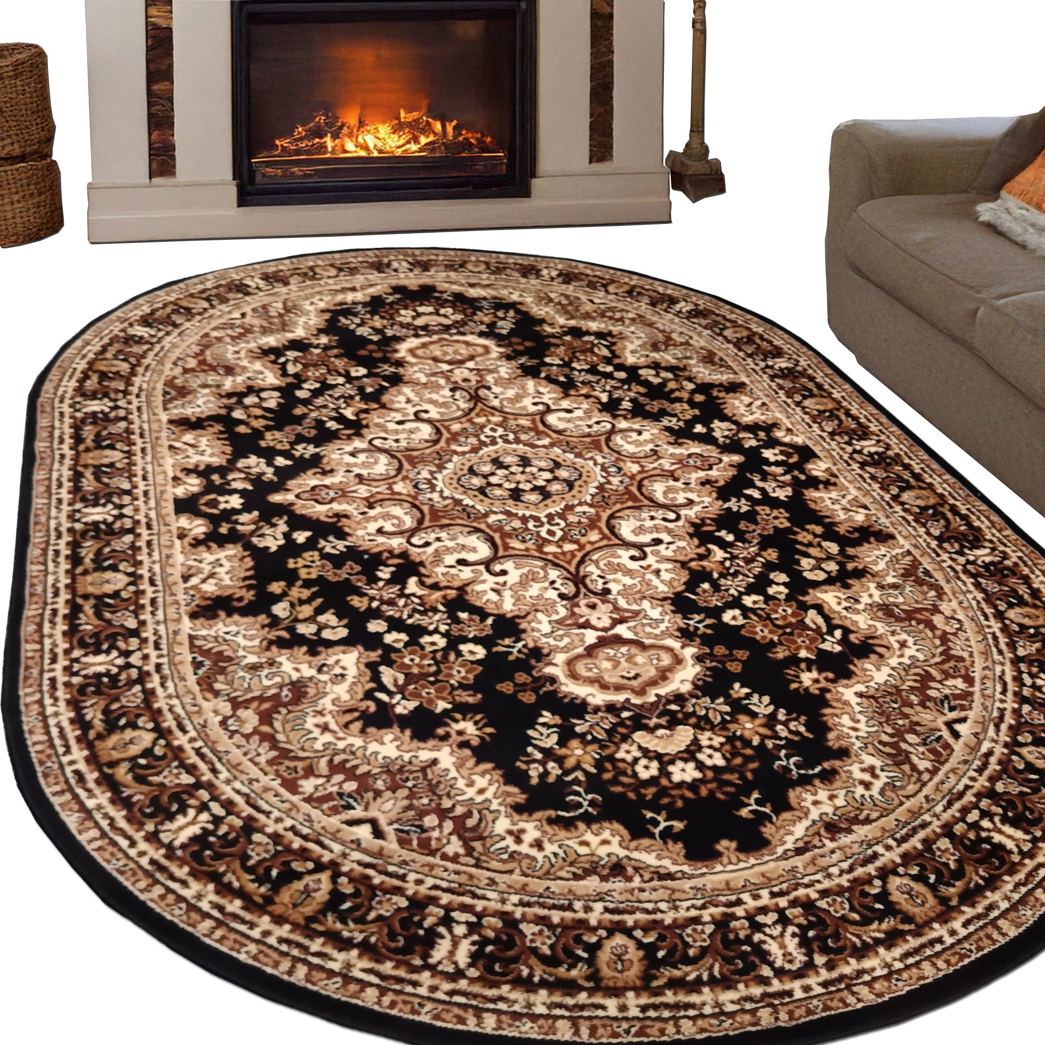 Carpet Oval Belgian Thick Soft 200x300 cm for living room Bronze