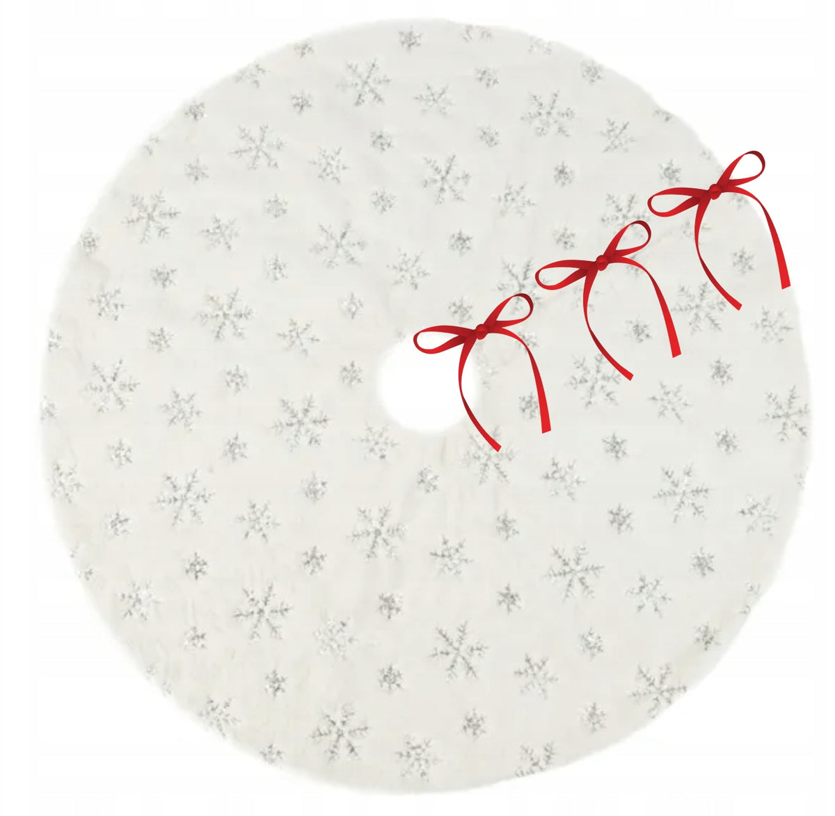 Carpet Rug Christmas blanket 80 cm white with snowflakes plush Salcar