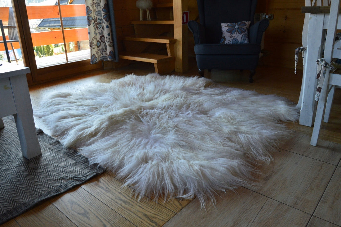 Carpet Sheepskin Long Hair Bedspread with 6 Skins Color other