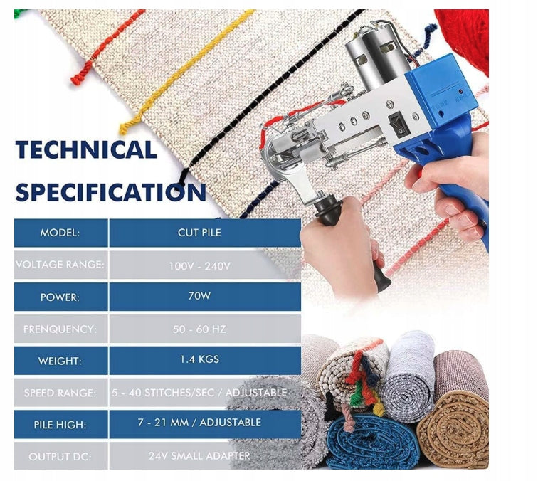 Carpet Weaving Machine Electric Tufting Gun Manufacturer code MASZYNA DO TKANIA DYWANÓW