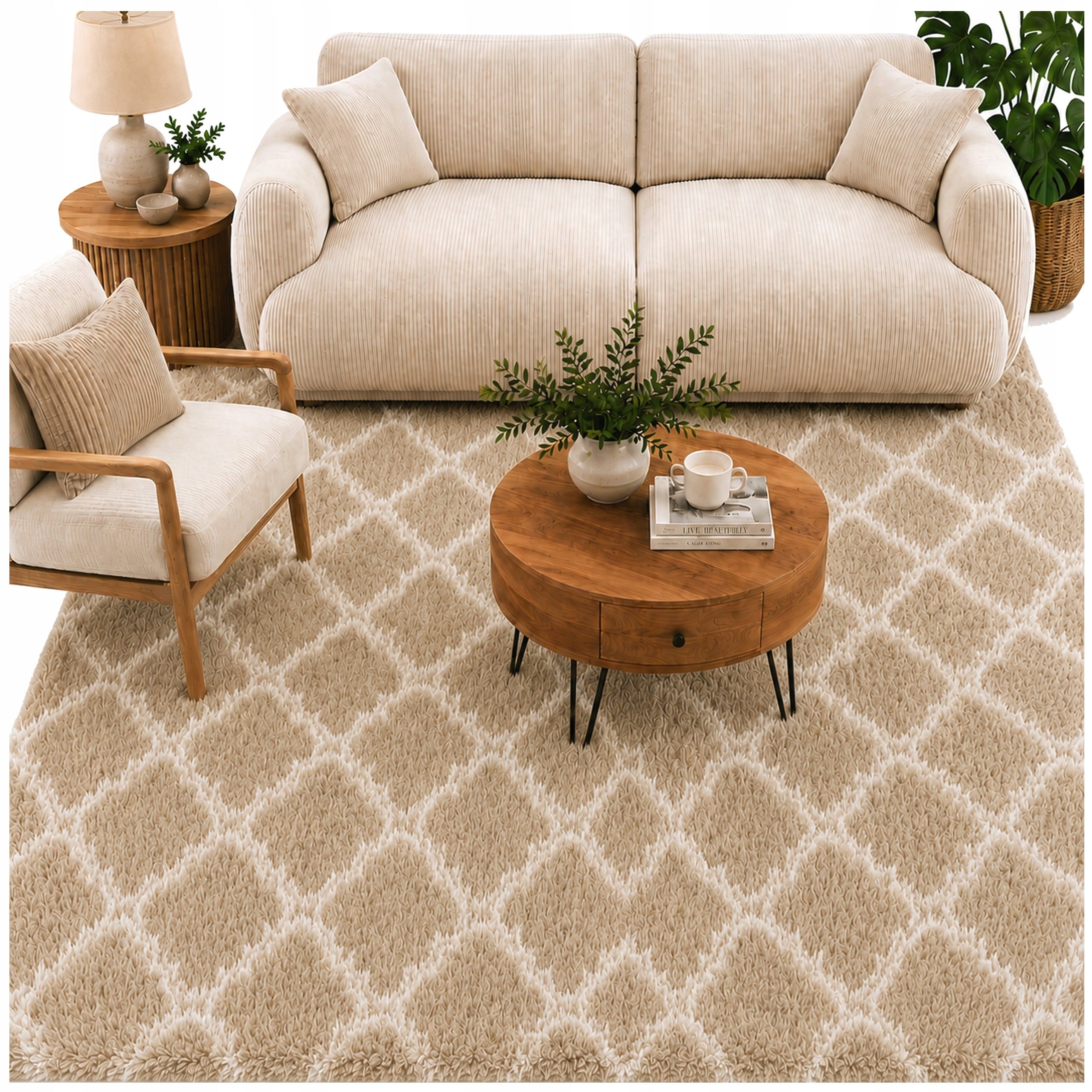 Carpet for living room shaggy DECOR non-slip soft fluffy fashionable 120x170