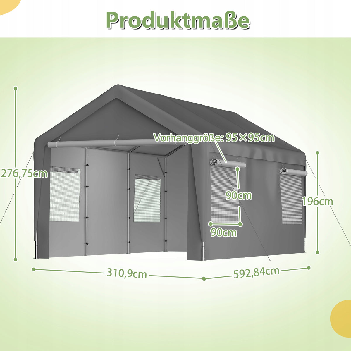 Carport 3x6m Grey Winterproof Garage for Auto SUV Boat Manufacturer Arhatreya
