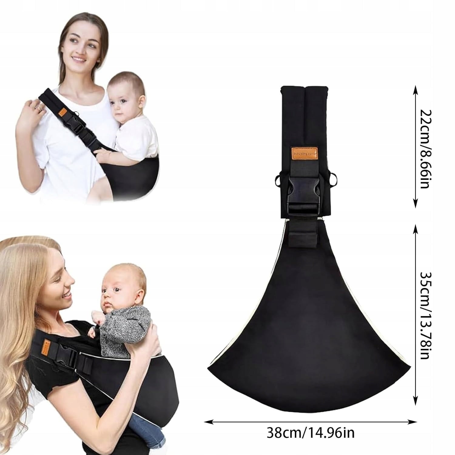 Carry Baby Hip Carrier Adjustable Newborn to Toddler 15kg Manufacturer code Pasek02 Cały czarny
