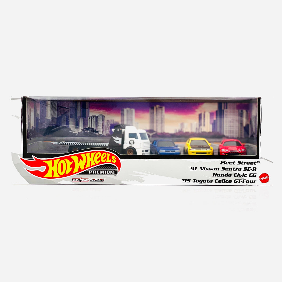 Cars Hot Wheels - PREMIUM DIORAMA Set of 4 Cars Japan Fleet Street Manufacturer code HCR53
