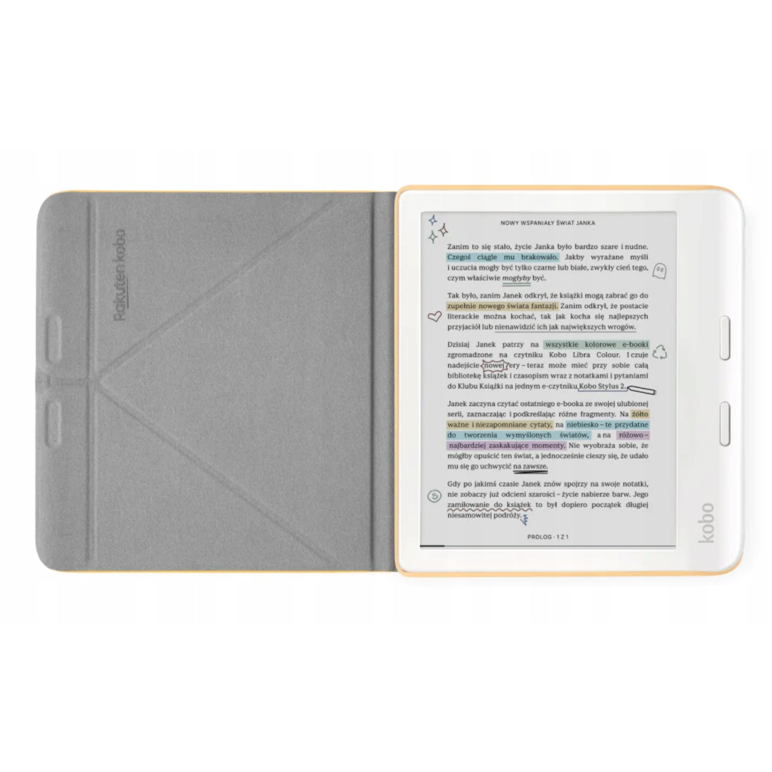 Case Kobo Cover Sleep Clara Colour/BW light yellow Packaging status original