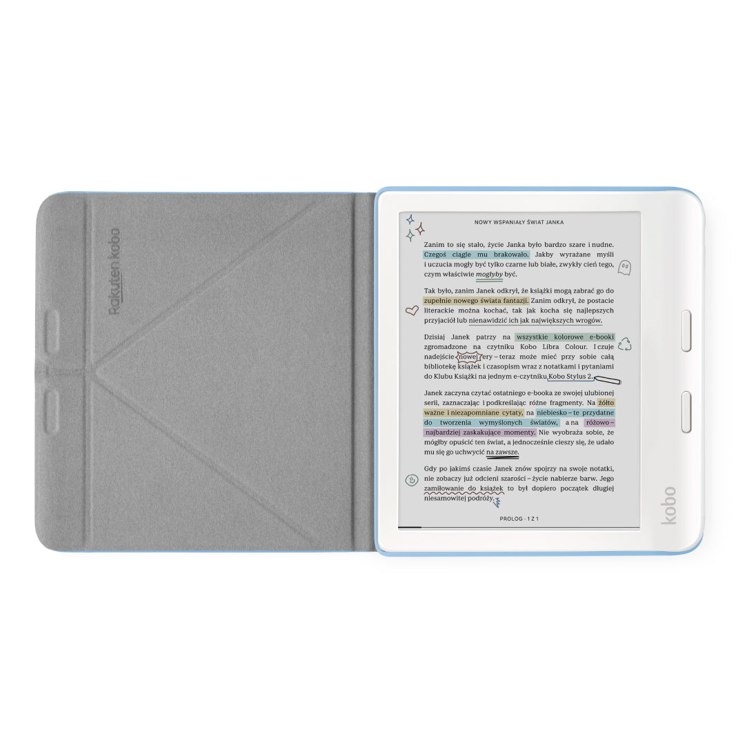 Case Kobo Libra Colour SleepCover Stand Blue Case Packaging status original