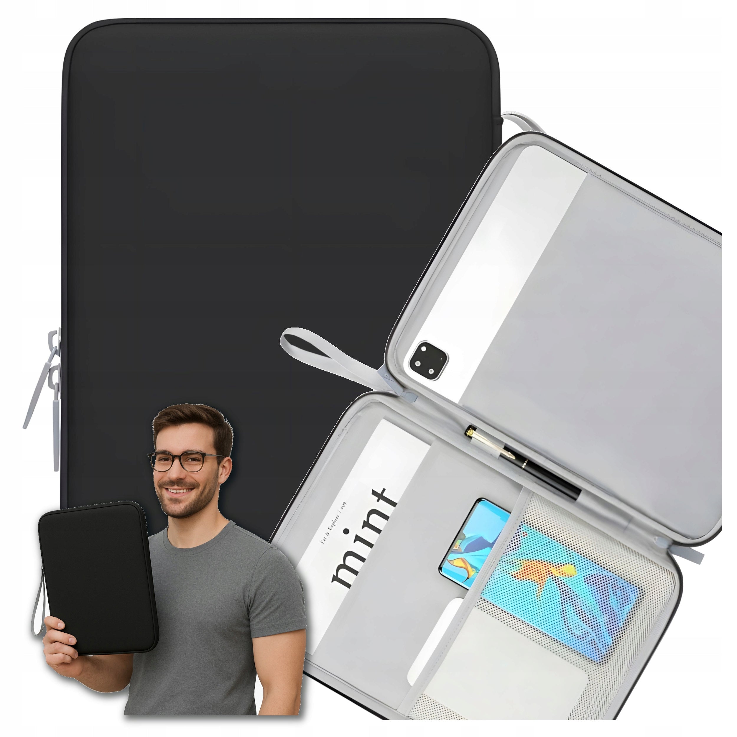 Case Tablet Bag 10 to 11 Inches Black Case for Tablet