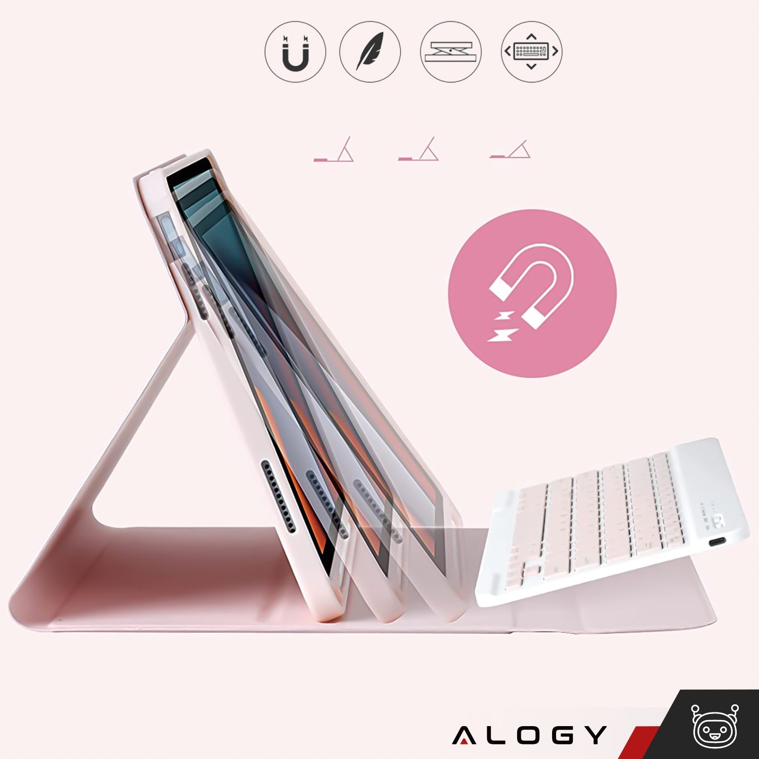 Case and KEYBOARD for Apple iPad 10.9 10 GEN 2022 iPad 11 A16 11GEN 2025 PINK Manufacturer code Etui z klawiaturą 67808