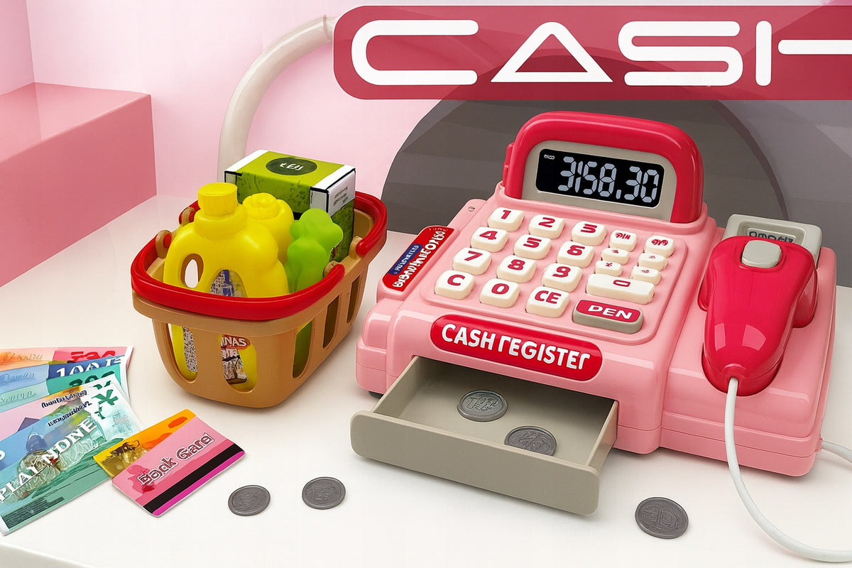 Cash register for children Calculator Scanner Sounds Basket Accessories Manufacturer code 30781