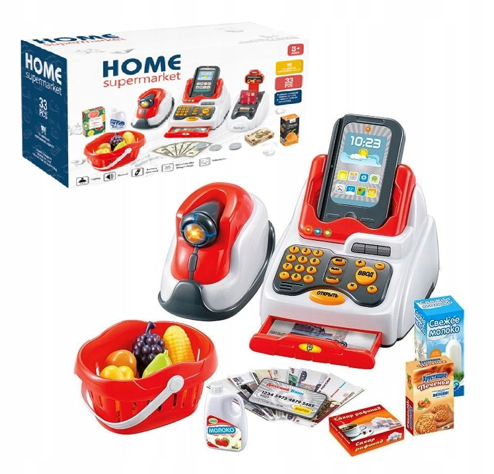 Cash register interactive plastic with accessories 3+ Zaba in store Gift