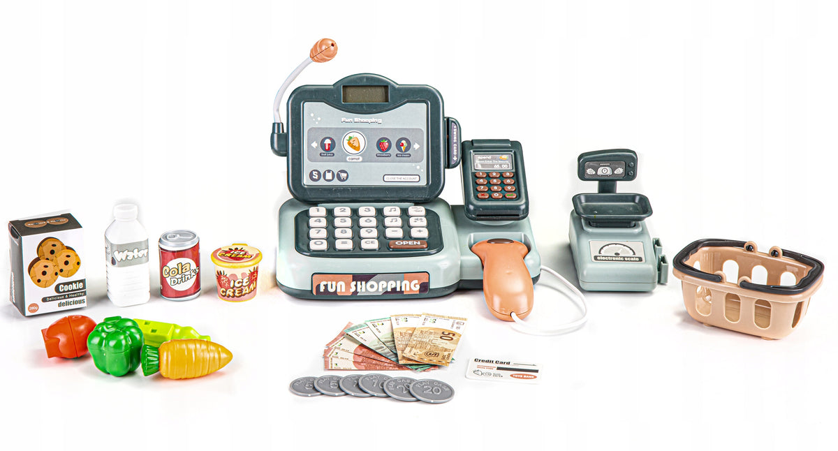Cash register products scanner calculator sounds