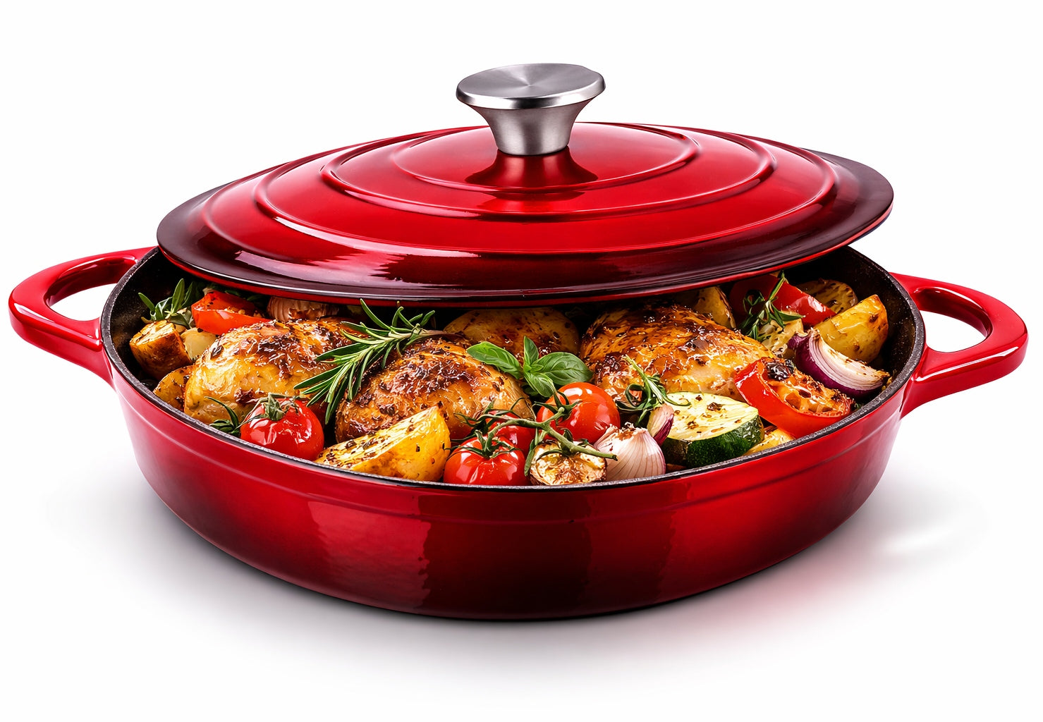 Cast Iron 4L ENAMEL Pot Enamel Baking Dish 28x7cm