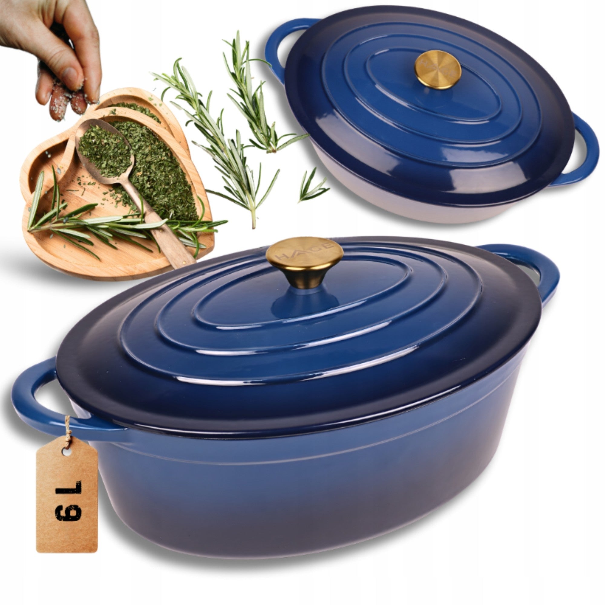 Cast Iron BRYTFANNA Goosebumper Enameled Oven Gas Grill HAGE 6L Blue