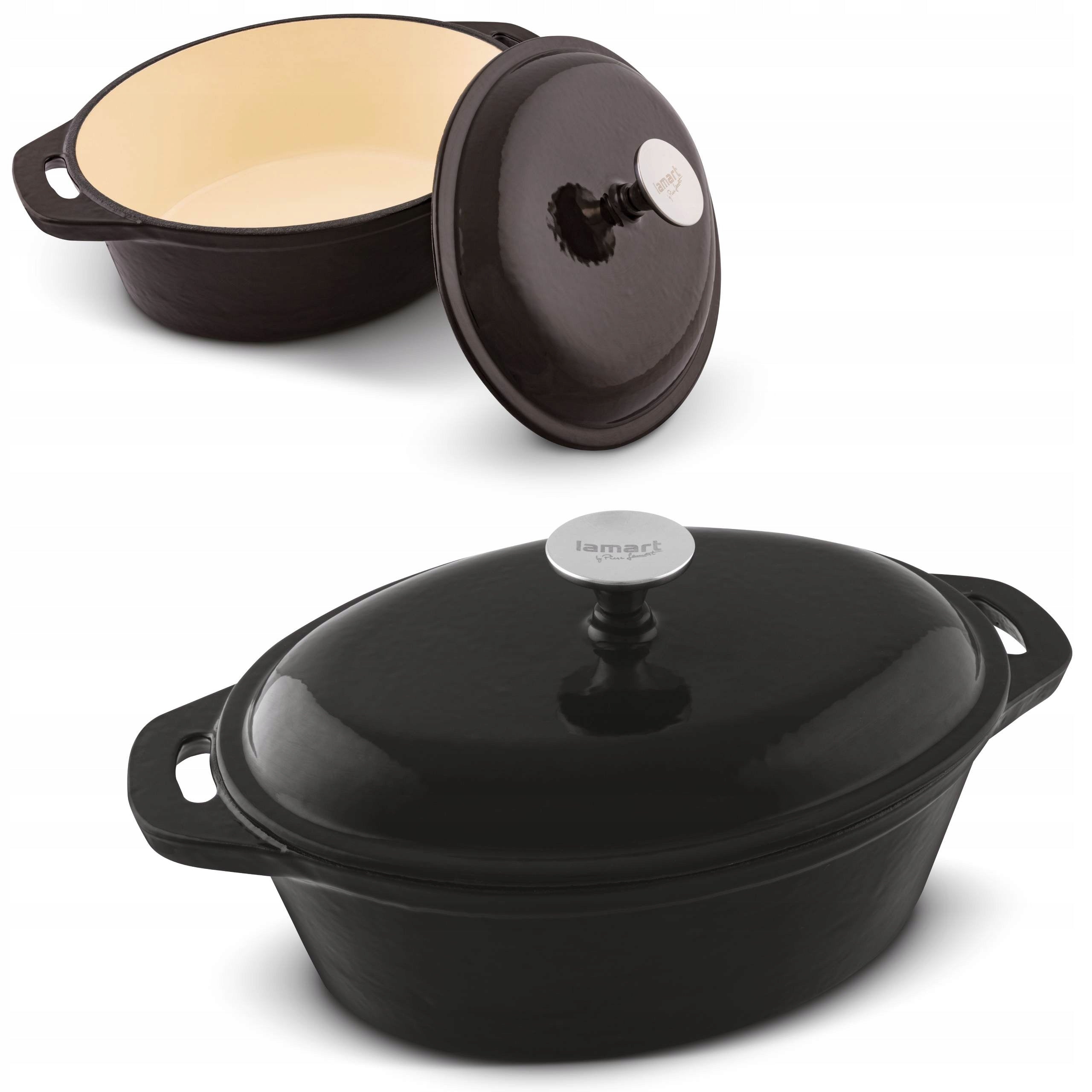 Cast Iron Brittany with Lid 3.6L Iron Lamart LT1210 INDUCTION GAS ENAMEL
