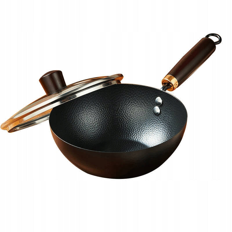 Cast Iron Pot 24 Cm Small Milk Wok Nonstick Pan With Lid