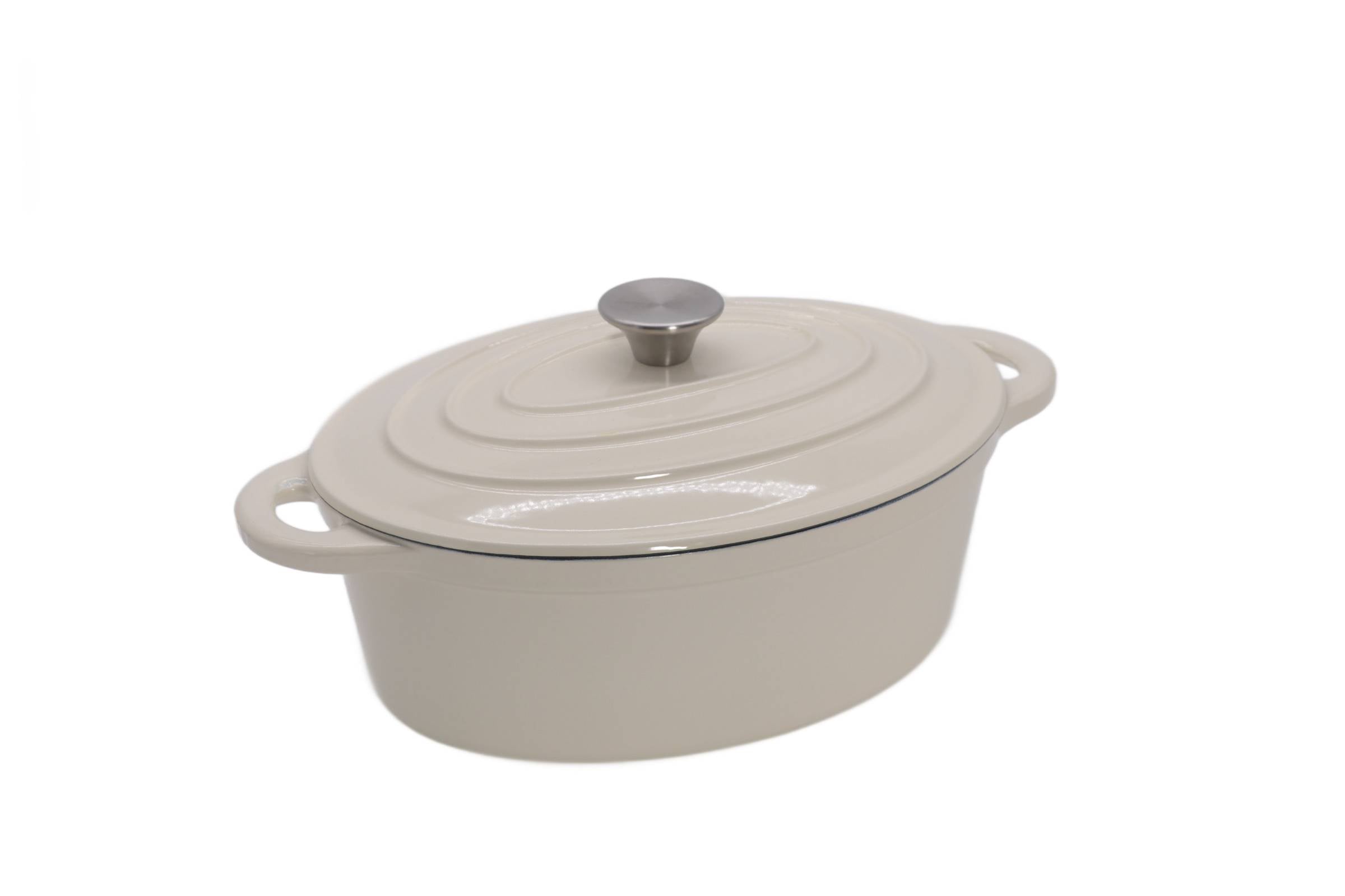 Cast Iron Pot Oval Tierra 30cm 4L Cream NOIS Capacity 4 l