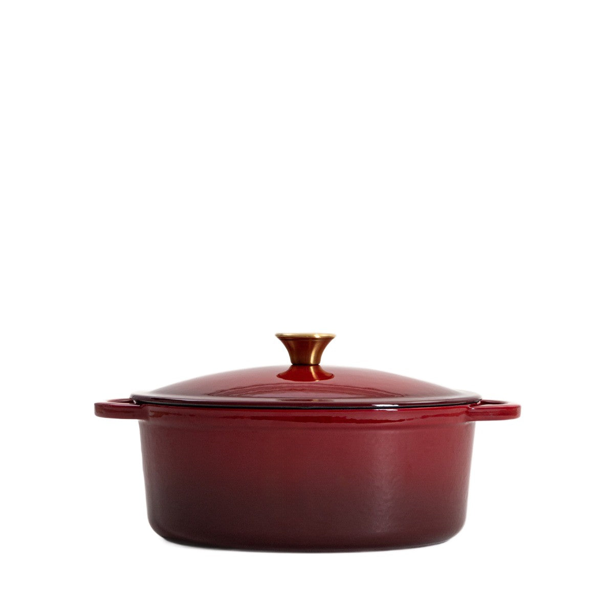 Cast iron enamel pot ANDREAS burgundy oval 4,5L each cooker HOMLA