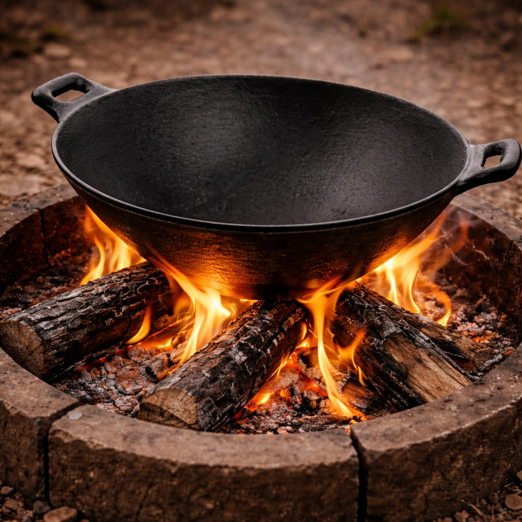 Cast iron pan DEEP WOK with two handles 37cm INDUCTION THAI KITCHEN Manufacturer code 5905155037060