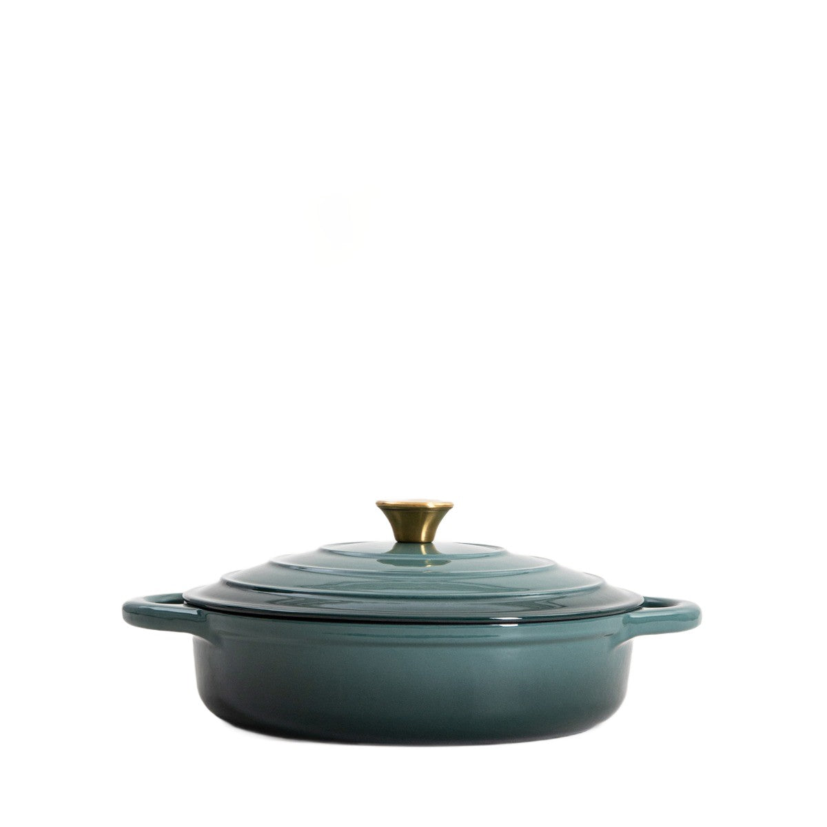 Cast iron pot ANDREAS green flat ombre, 28cm 2,5 l HOMLA