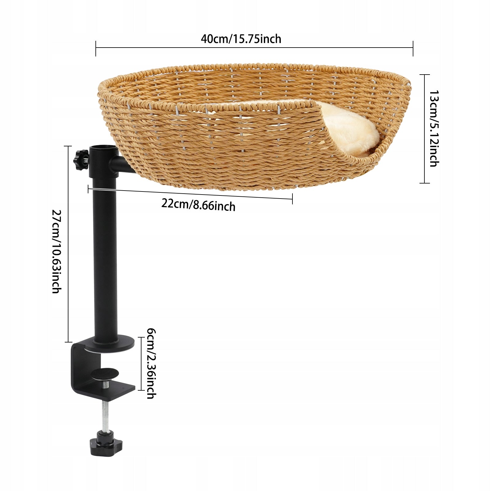 Cat Bed for Desk, Adjustable 360° Rotating Raised Cat House, 40*13cm Packaging status original