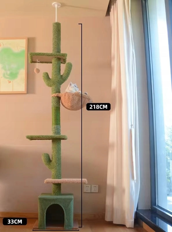 Cat Ceiling Scratcher, Tall, Green Kind floor-to-ceiling cat tree