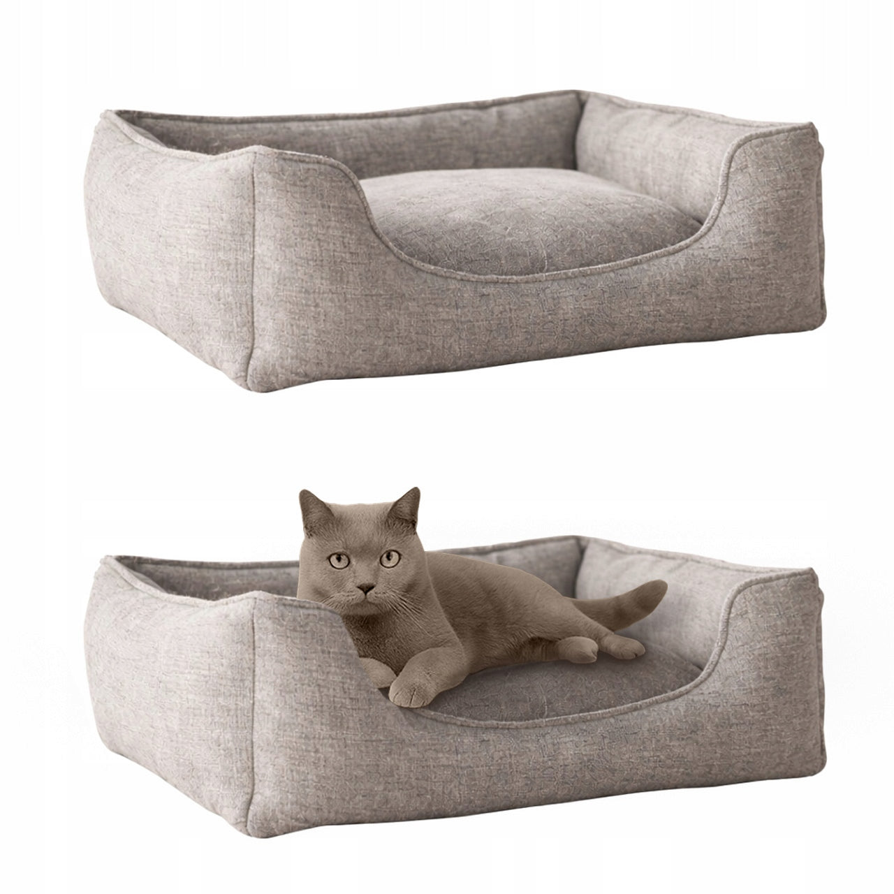 Cat Dog Bed M: 55x45x16, Grey WATERPROOF