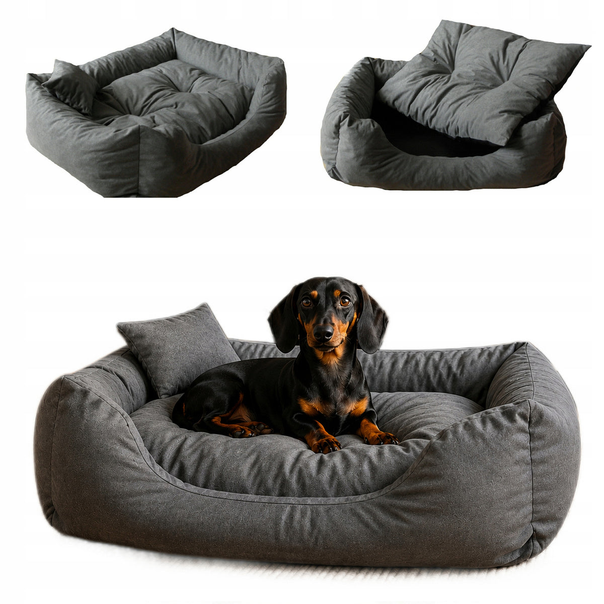 Cat Dog Bed Playpen Grey XL 80x60 cm Polish Product