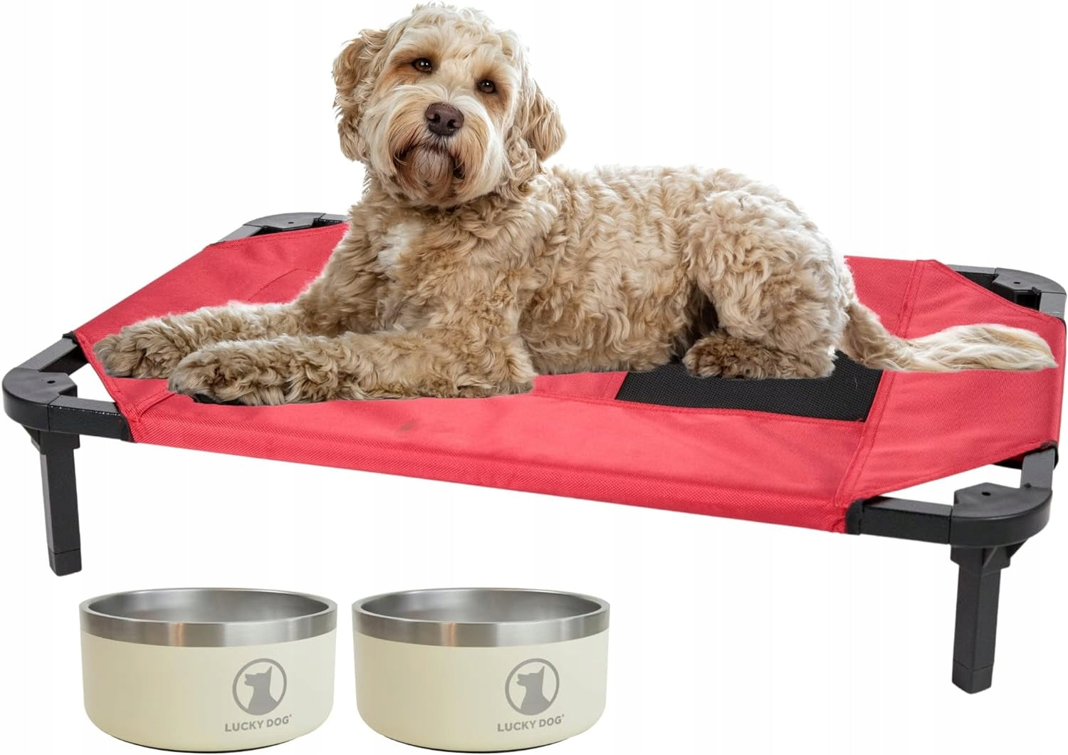 Cat Dog Bed Red BED ON THE FRAME On The Feet 35kg 89x57x19cm