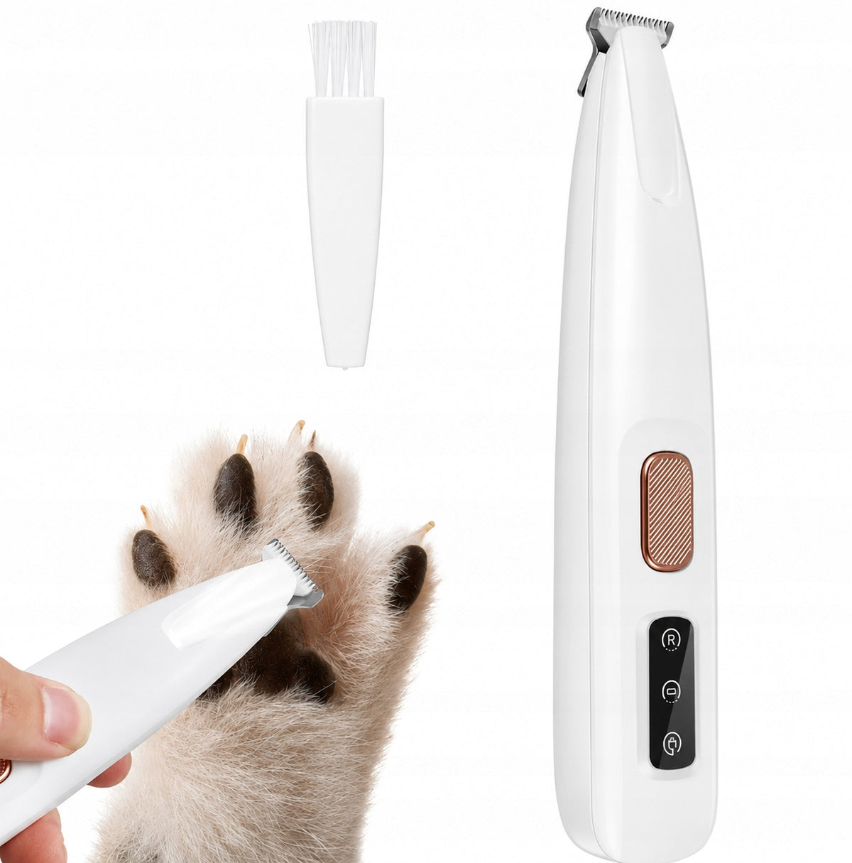 Cat Dog Paw Trimmer with LED Lighting Waterproof Hair Trimmer