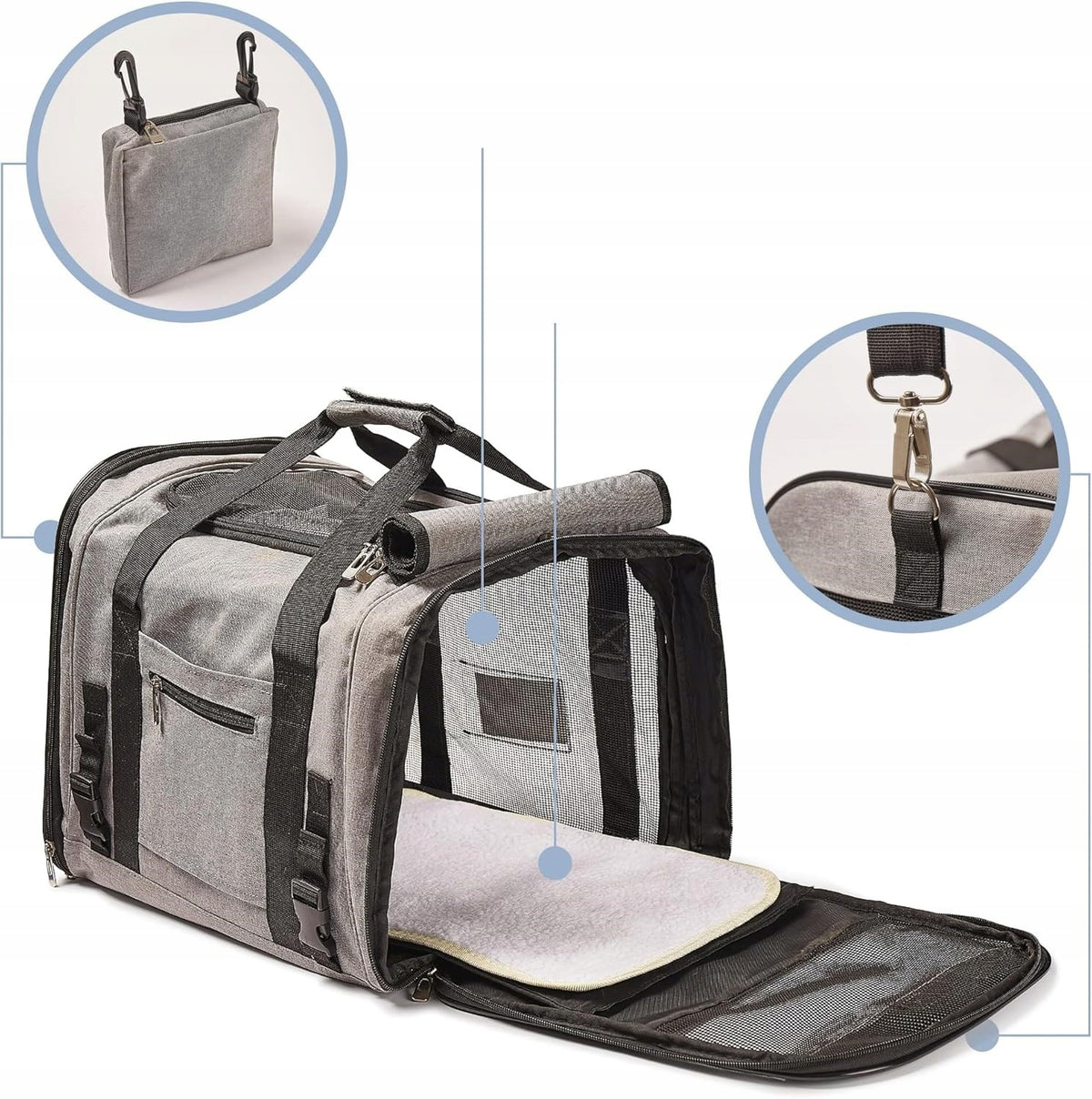 Cat Dog Transporter Up to 7kg Airplane Bag Lightweight Large with Mesh M Manufacturer code transporter