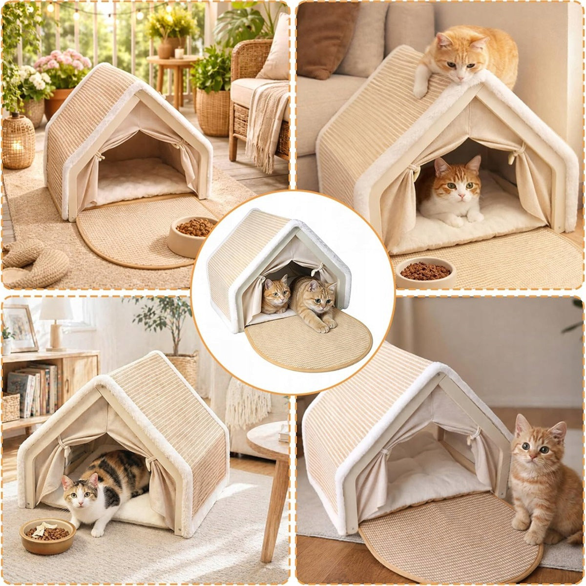 Cat House Wooden Cat House Folding Design Modern Assembly Easy Manufacturer code Drewniany domek kota BEDEE