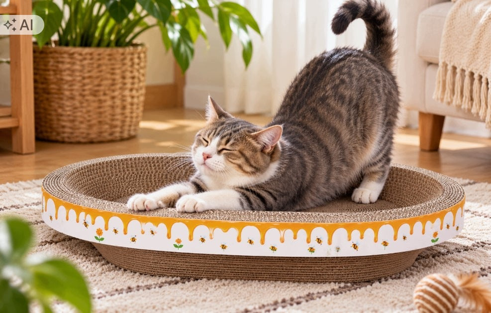 Cat Scratcher Cardboard Large Oval 50x30 cm Scratching Bed 13 Manufacturer code Drapak Poziomy 13 Owalny