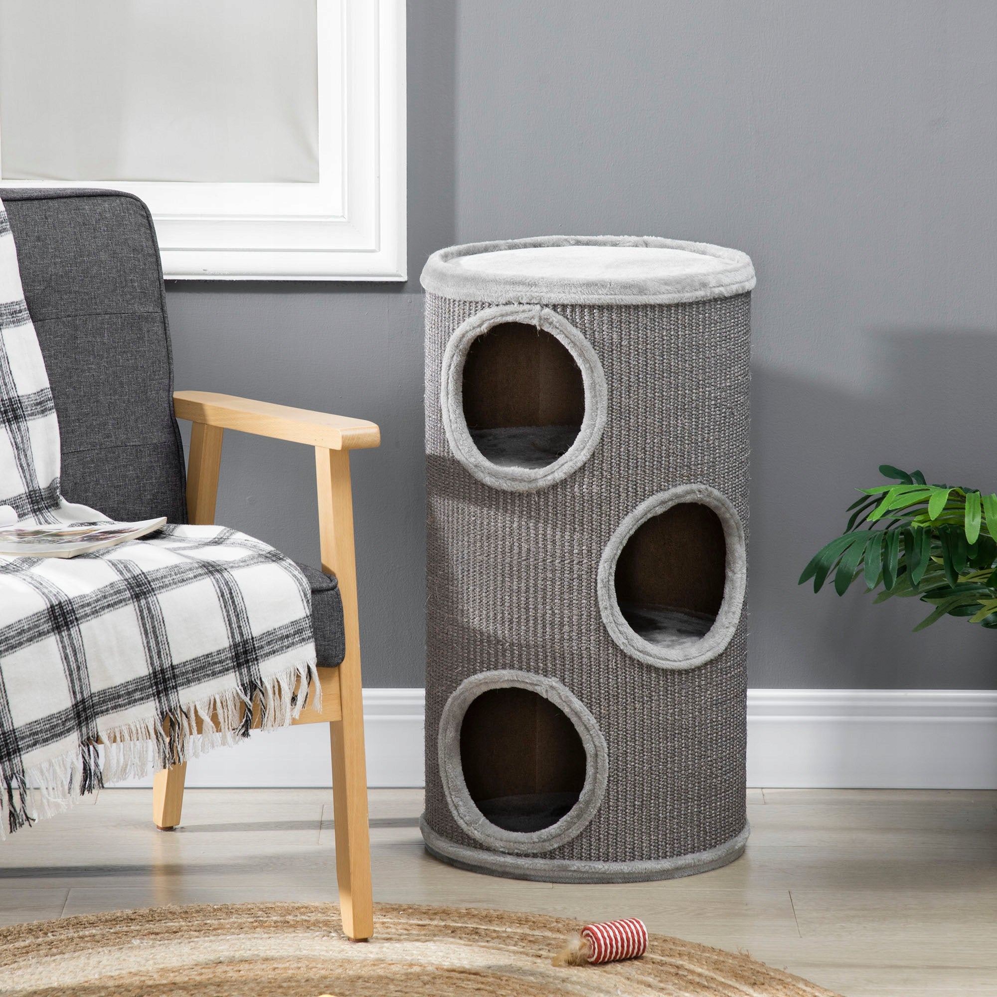 Cat Scratcher Post Tower Tube Bed and Hideout with Sizalem 70cm Brand PawHut