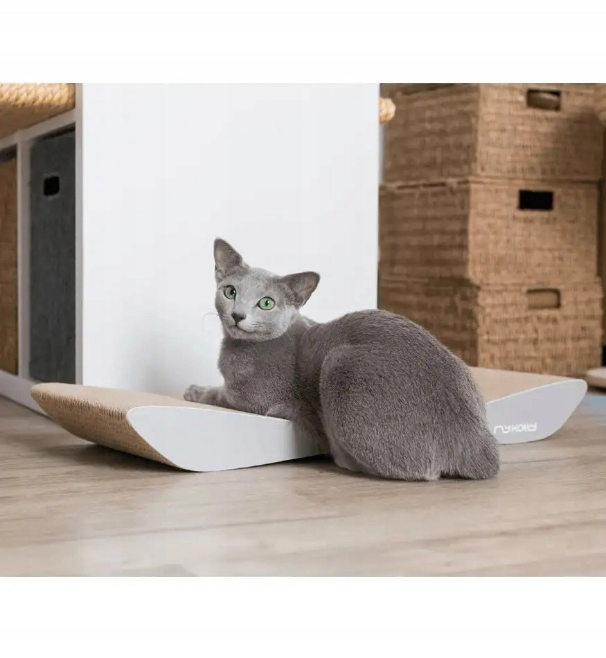 Cat Scratcher TOBI Grey Cardboard Bed Eco Cat Scratcher Brand myKotty