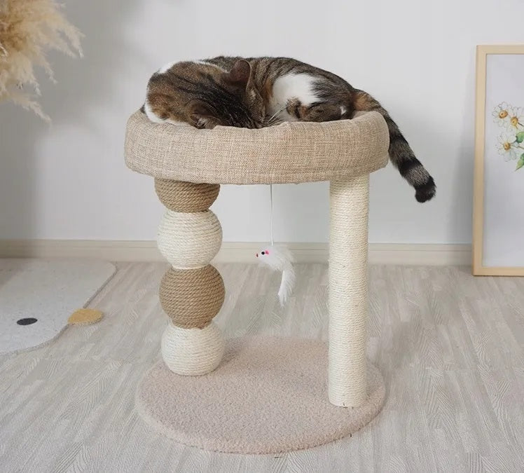 Cat Scratcher with Bed and Scratching String, Height 45 Cm Quality Brand BestHurt