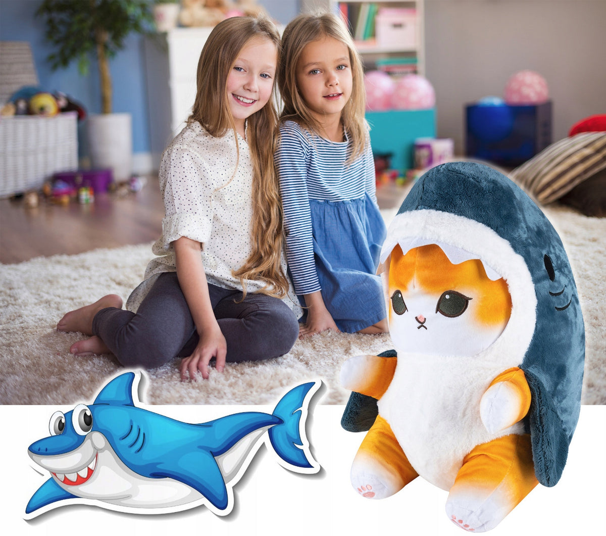 Cat Shark Kotorekin 55Cm Hugging Xl Bear Plush Toy Pillow Large Plush Brand Gotel