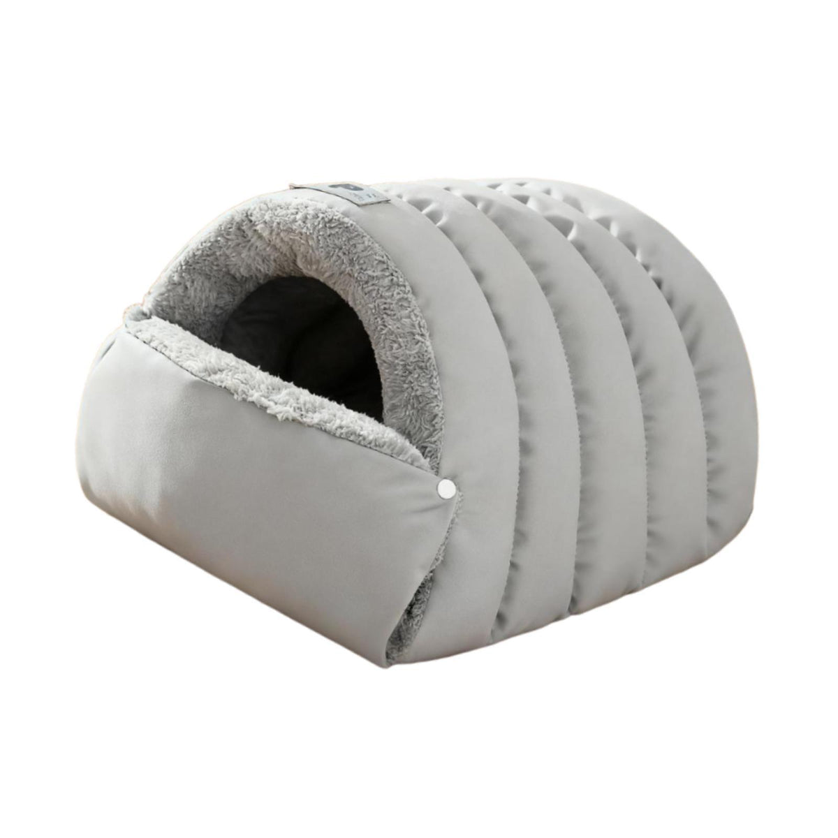 Cat Sleeping Bag Comfortable Warming Soft Pet Supplies Cat Cave Bed gray S