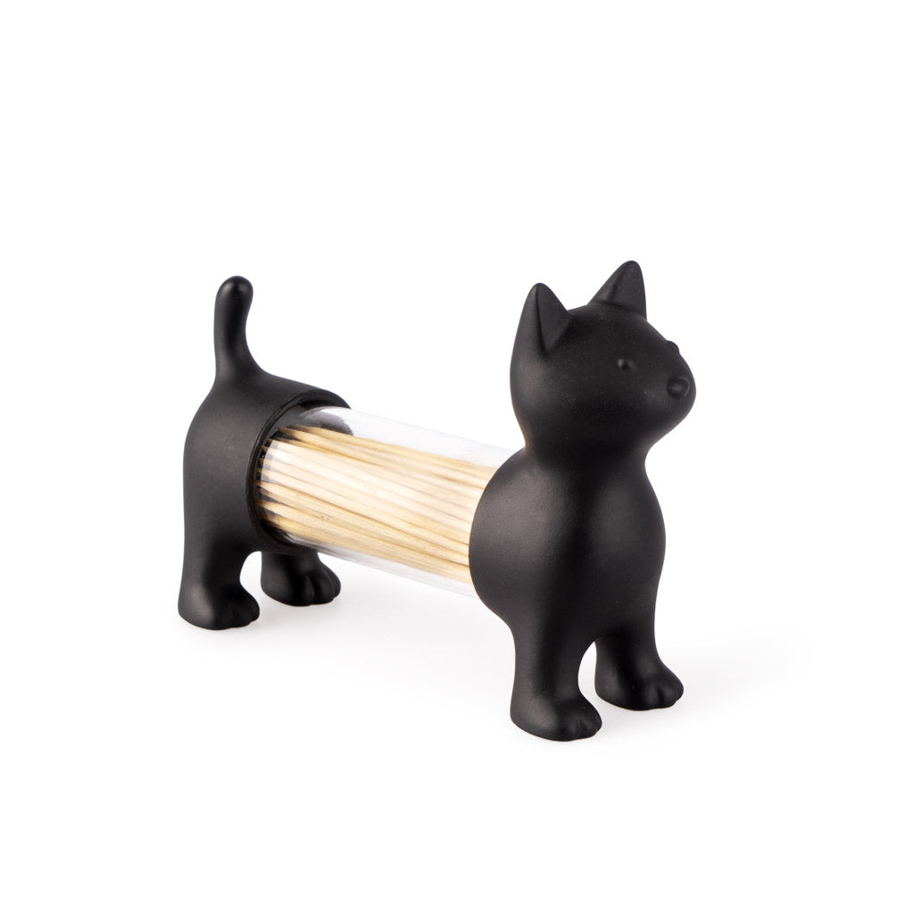 Cat Toothpick Container and Salt and Pepper shaker - 3in1 black Balvi