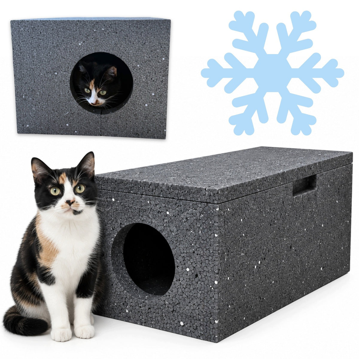 Cat booth for winter INSULATED Styrofoam outside 59x39x30 cm THICK