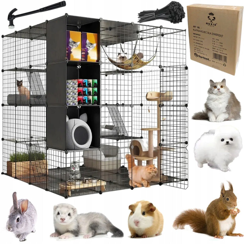Cat cage cottage booth scratching post 140x140x140cm XL ferret aviary catwalk