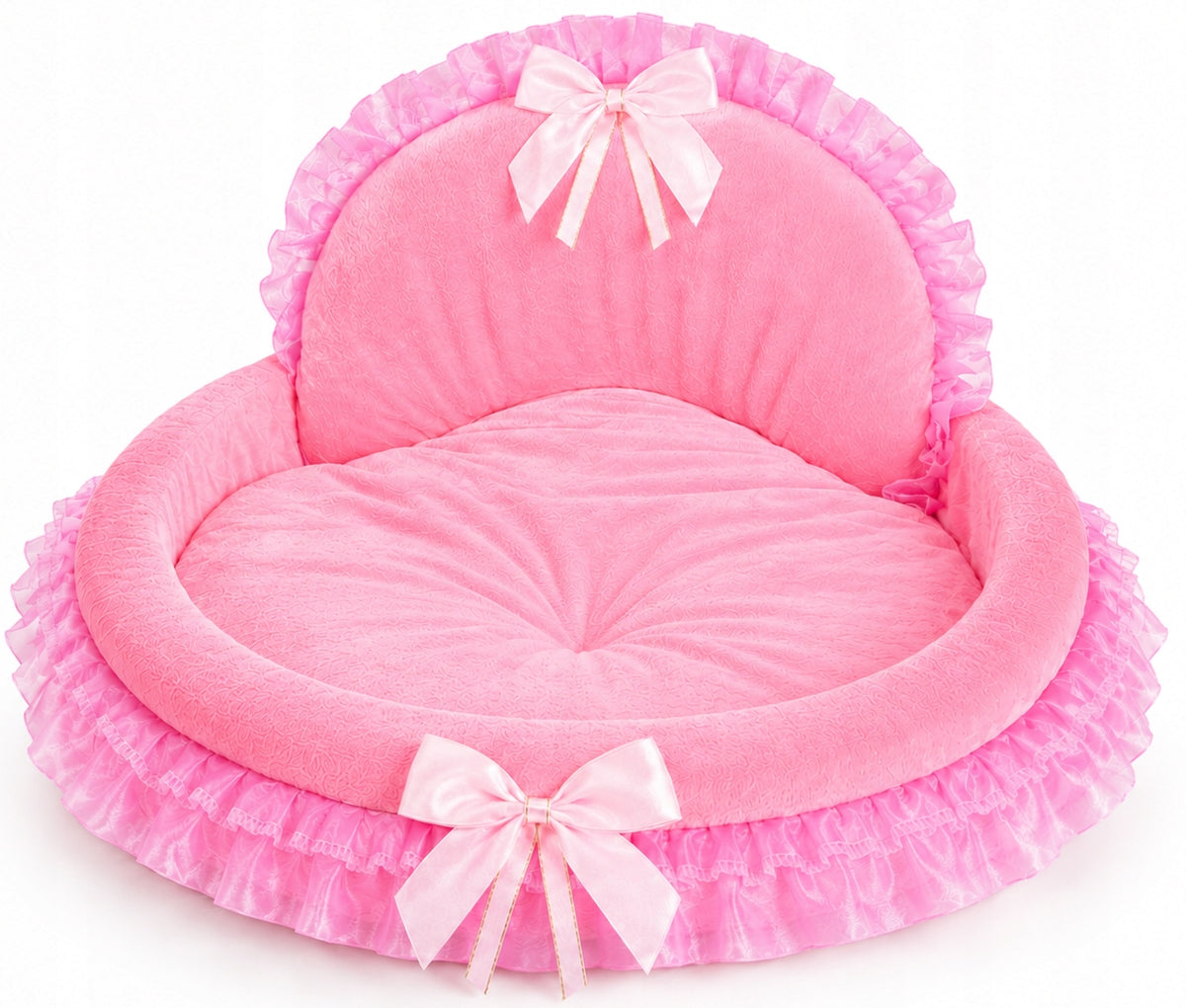 Cat dog bed PINK princess frills bows small