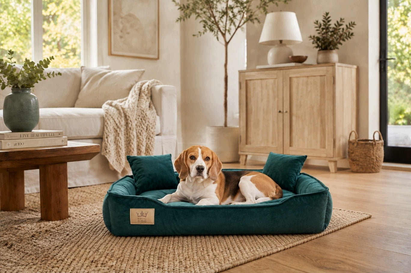 Cat dog bed playpen 100x75 cm ROYAL DOG velour green Brand BuySpace