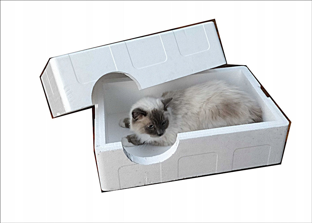 Cat house 60x40x34 Two halves Styrofoam box