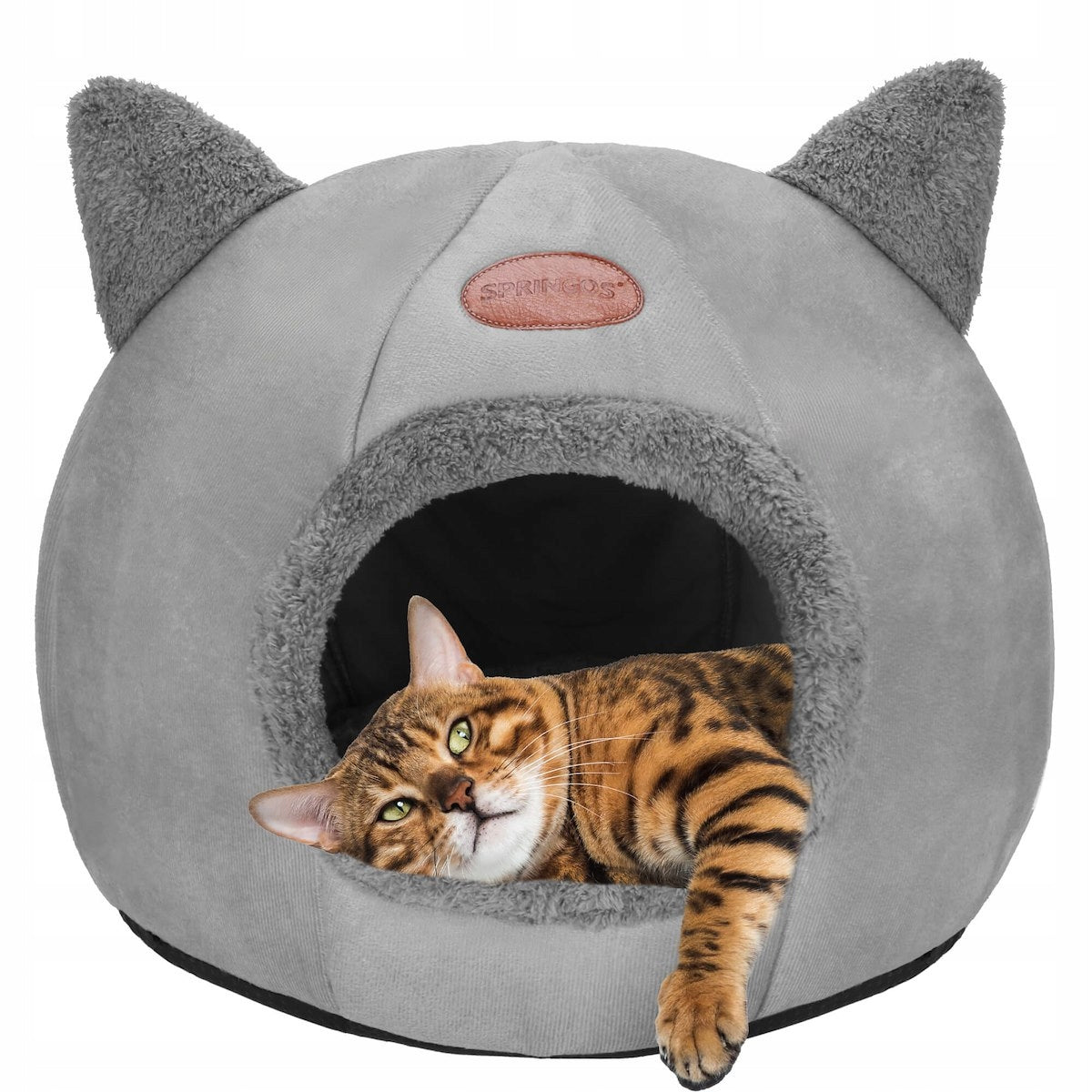 Cat house Springos grey round 37 cm x 31 cm x 36 cm Manufacturer code PA0239