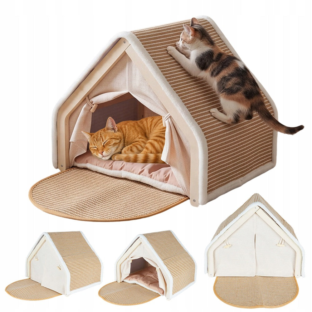 Cat house, house and scratching post in one – scratching post with sisal cover