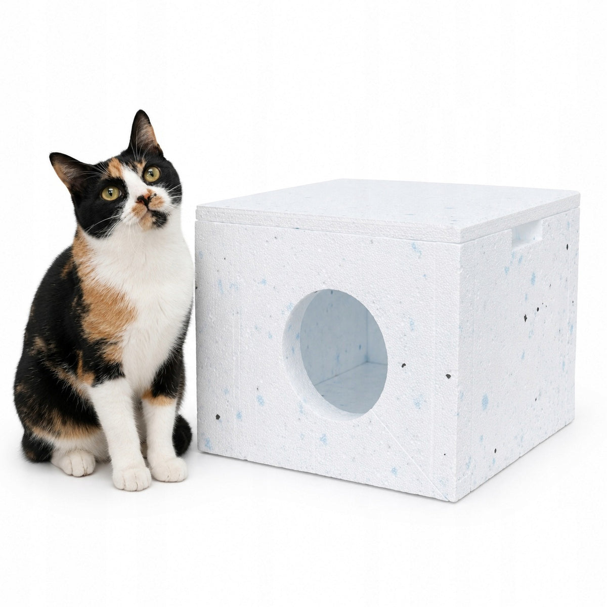 Cat house outside Styrofoam booth 39x39x30 cm shelter winter Manufacturer code domek dla kota budka