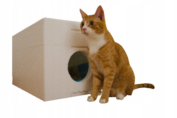 Cat house white 4cm wall warm Winter cat booth