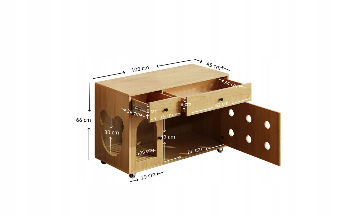 Cat litter box, natural wood, yellow, 100x45x66 cm Manufacturer code N883P326241H