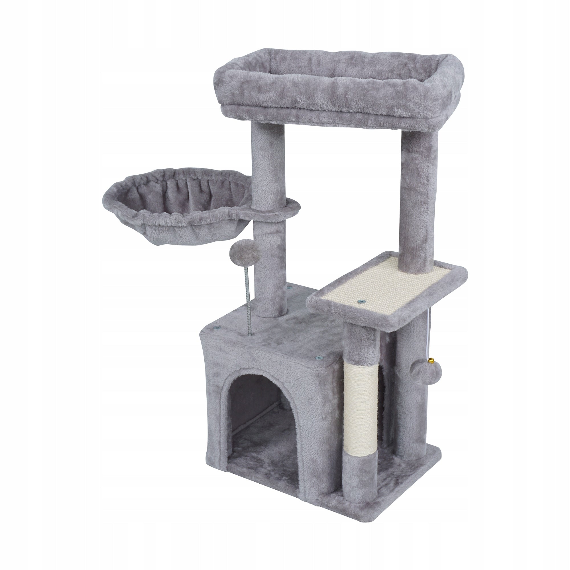 Cat scratcher 2x bed toy cottage tower booth high grey Rebel Packaging status original