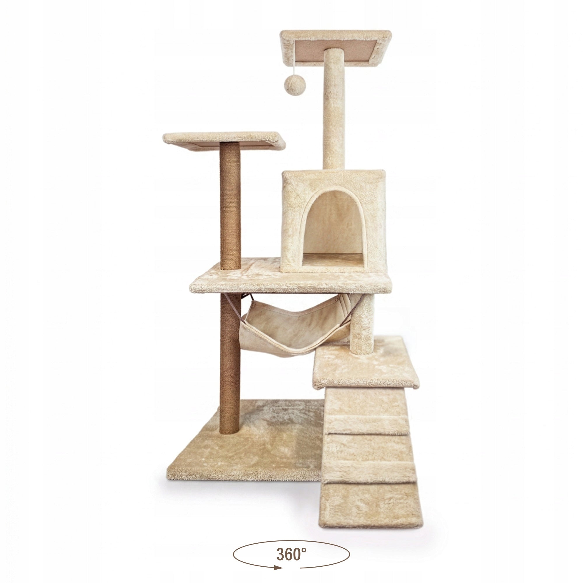 Cat scratcher 6 levels high house bed with toy Mersjo - 125cm Manufacturer code COMFORT-LINE-BEIGE